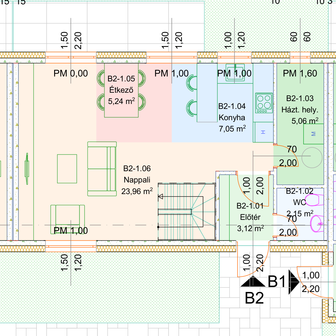 T2-A2 illustrative mirrored floor plan